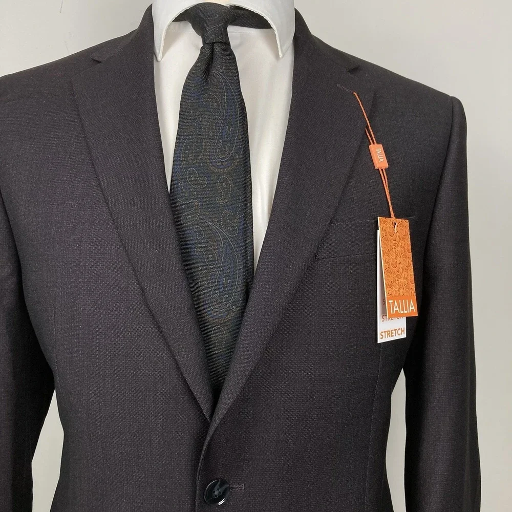 Tallia‎ Men's Classic-Fit Suit Separate Jacket Blazer Wine Red 40R E101476
